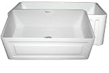 Whitehaus WHFLRPL3018 Raised Panel or Fluted Fireclay Farmhouse Kitchen Sink