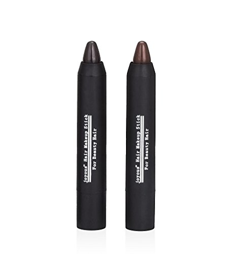 Professional Hair Chalk Temporary Hair Dye Non-toxic Hair Color Crayon Cover White Hair Color Patch (2packs-dark Brown-coffee)