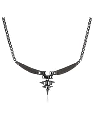 Sam Edelman Stone and Spike Black Frontal Necklace, 16"+2"