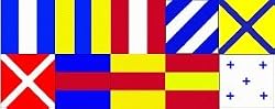 Naval Signal Flag Set - Size 10, Finished w/ Line, Snap & Ring