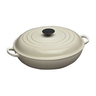 Le Creuset - Cast Iron Shallow Casseroles - Almond 30cm Shallow Casserole. Almond