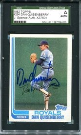 Dan Quisenberry Autographed 1982 Topps Card