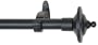 Window Curtain Rod / Drapery Rod 28 Inch - 48 Inch Spin Step Black