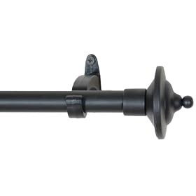 Window Curtain Rod Drapery Rod 28 Inch - 48 Inch Spin Step Black by Backyard Bargain LLC