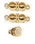 12 Pairs Gold Plated Magnetic Clasps Findings Double Ball 17x6mm