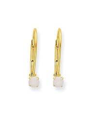 MadiK® 14k Yellow Gold Genuine Opal October Birthstone Leverback Earrings
