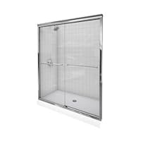KOHLER K-702206-L-SHP Fluence Frameless Bypass Shower Door, Bright Polished Silver