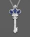 14k White Gold Sapphire (3/4 ct. t.w.) & Diamond Accent Key Pendant
