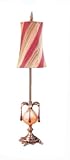 Urban Funk Table Lamp with Pearl Glass Stem, Amber Drops, Twisted Stripe Shade and Antique Gold Finish From CBK Lighting