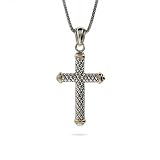 Eve's Addiction Designer Style Textured Bali Cross Pendant