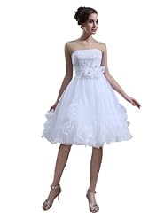 A-line Organza Floral Print Wedding Dress/Mini Dress 
