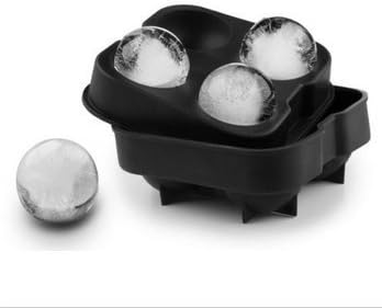 KibbiX Round Ice Balls Maker Tray with 4 Large Sphere shaped molds of food grade silicone.