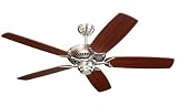 Monte Carlo Colony, 52-Inch 5-Blade Ceiling Fan, Brushed Steel Motor Finish and Mahogany Blades, 5CO52BS