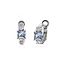 Eve's Addiction Sterling Silver Blue and White CZ Huggies