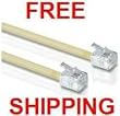 NEW 25 FT FOOT TELEPHONE PHONE EXTENSION CORD CABLE LINE WIRE IVORY RJ11 MODULAR