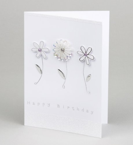 Beaded Flowers Birthday Card