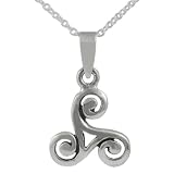 Sterling Silver Celtic Swirl Design Pendant with 18 inch Cable Chain