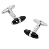 Mens Accented Cones Cufflink by Enrico Pardini in Silver Rhodium