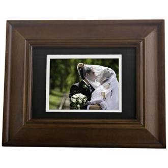 Tao Electronics Beveled Mahogany Wood Digital Photo Frame