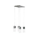 Kenroy Home 80505CH Cylinder Four-Light Chandelier with 4-Inch White Opal Glass Shades