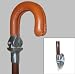 Seat Cane Imported from England with genuine pigskin covered crook handle that folds flat for seating, It is traditionally used to watch polo and cricket matches, but it is perfect for watching golf and other sporting events where the spectator moves to follow the action. black shaft. Ground plate facilitates use on either grass or hard surface. Available in 33 long.
