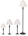 Set of Four Bronze Column Lamps