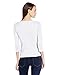 Three Dots Women's Deep V Neck 3/4 Sleeve Tee