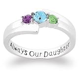 Sterling Silver Always Our Daughter Birthstone Ring - Personalized Jewelry