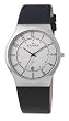 Skagen #233XXLSLC Men's Stainless Steel Easy Reader Leather Strap Slim Dress Watch