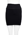 Ladies Solid Black Simple Skirt