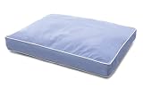 Dog Gone Smart Bed Canvas Rectangular Pet Bed with Ecru Piping, Blue, X-Large