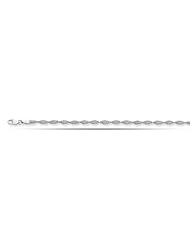 14K White Gold Twisted Bead Chain Ladies Anklet (10 Inches)