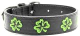 St Patrick's Day Green Shamrock Irish Dog Collar Size Large