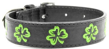 St Patrick's Day Green Shamrock Irish Dog Collar Size Large