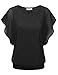 NINEXIS Women's Chiffon Batwing Dolman Top with Banded Hem (S-3XL)