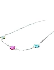 Sterling Silver Triple Star and Pearl Petite 16inch Necklace