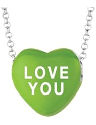 Sweethearts Enamel "Love You" Heart on 16" Necklace Pendant with Gift Box