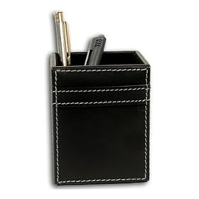 Rustic Genuine Leather Executive Pencil Cup