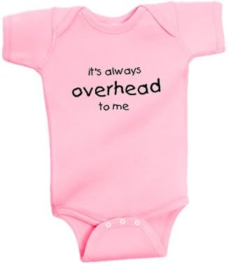 It's Always Overhead to Me Cotton Baby Girls Onesie Bodysuit (6 mos., Pink)