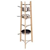 Kitchen Cookware Stand-Organizer (Maple/Brushed Chrome) (54H x 17.5W x 17.5D)