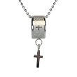 Stainless Steel Spanish Lord's Prayer Circle Ring Dangling Cross Pendant Necklace