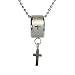 Stainless Steel Spanish Lord's Prayer Circle Ring Dangling Cross Pendant Necklace