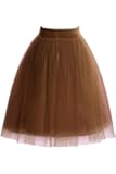 ModernBride Women's Short Sheer Mesh Tulle Overlay Skirt