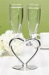 Hortense B. Hewitt Wedding Accessories Interlocking Heart Champagne Toasting Flutes, Set of 2
