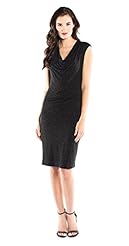 Cowl Neck Sleeveless Stretchy Jersey Little Black Dress 