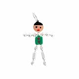 Flexible Sterling Silver Green and Pink Enamel Beaded Little Boy Charm