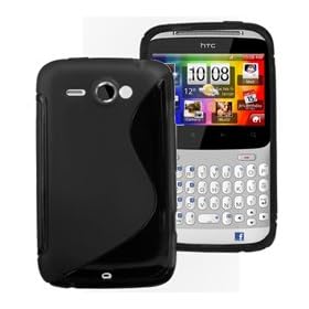 AIO Black S Line Wave Gel Case For HTC ChaCha Cha Cha + Screen Protector