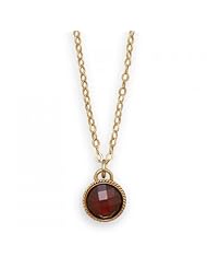 MMA Silver - 16 inch + 2 inch 12/20 Gold Filled Necklace with Faceted Red Glass Pendant