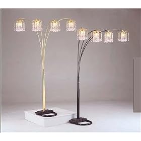 86 4 Arm Chandelier Floor Lamp Art Deco Black Crystal Nice Valentine's Day Gift Free... by HomemartAmerica