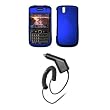 BlackBerry Bold 9650 - Premium Blue Rubberized Snap-On Cover Hard Case Cell Phone Protector + Rapid Car Charger for BlackBerry Bold 9650